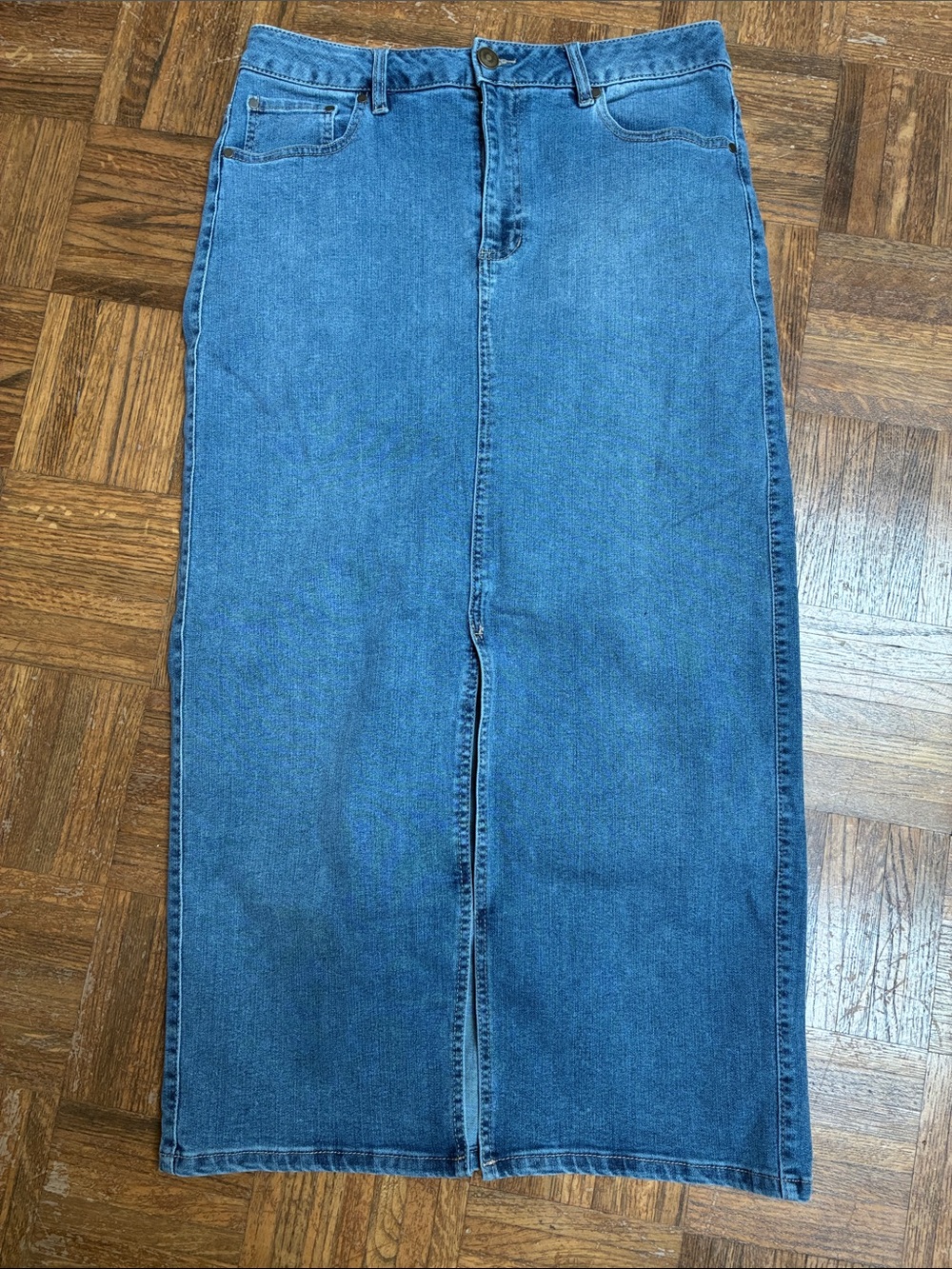 Rachel Zoe High Rise Denim Maxi Skirt